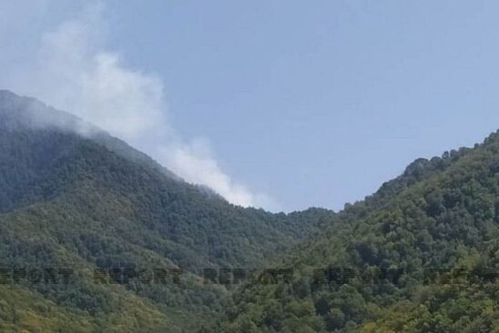 Oğuzda meşə yanır - FOTO