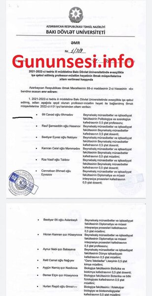 Elçin Babayev bu deputatları BDU-dakı işlərindən uzaqlaşdırdı - SİYAHIDA KİMLƏR VAR?