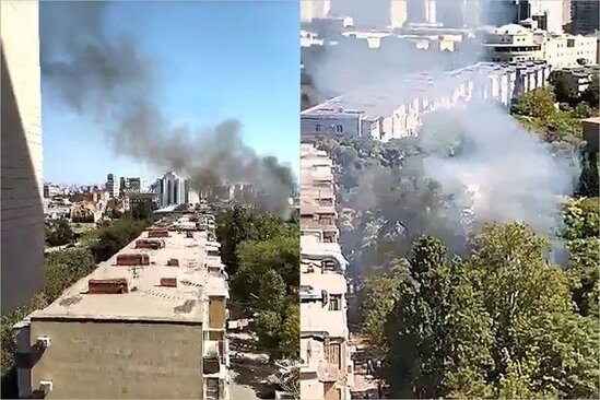 Bakıda Tbilisi prospektində yanğın yenidən başladı - YENİLƏNİB + VİDEO