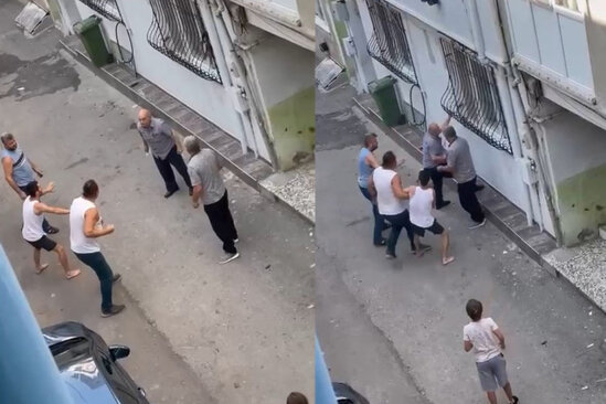 Uşaqlar arasında dava: Atalar bıçaqla qoşuldu - VİDEO