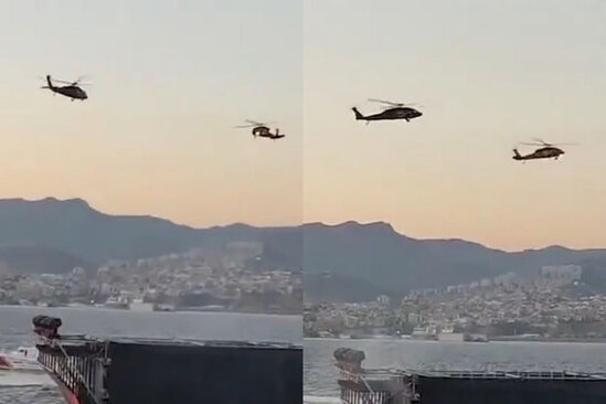 Türkiyədə helikopterlərin "Zeybek" "rəqsi" - VİDEO