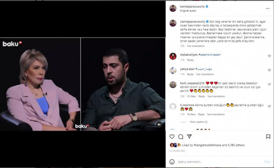 Namiq Qaraçuxurludan SƏRT İSMARIŞ: "O torpaqlarda şou göstərmək, selfi etmək hələ tezdir" - FOTO/VİDEO