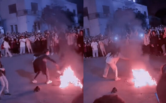 Qadın etirazçılar örpəklərini ATƏŞƏ VERDİLƏR - VİDEO