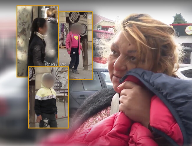 Küçədə qızları dilənən ana danışdı: "Ac qalırıq..." - VİDEO