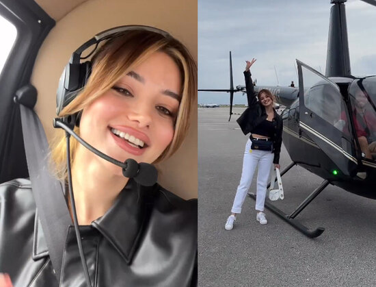 Mələkxanım Eyyubovanın qızı Mayamini HELİKOPTERLƏ GƏZDİ - VİDEO