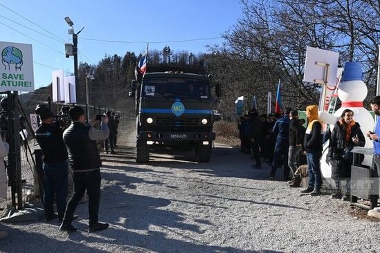 Xankəndi yolunda sülhməramlıların avtomobillərinin maneəsiz hərəkəti təmin olunub - YENİLƏNİB + FOTO/VİDEO