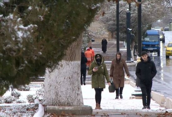 Naxçıvan şəhərinə ilk qar yağıb - FOTO