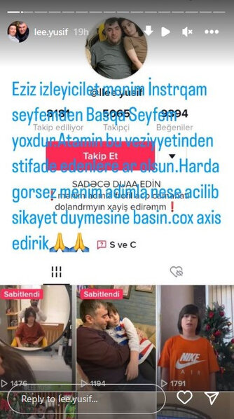 Rəşad Dağlının oğlu: "Atamın bu vəziyyətindən istifadə edənlərə ar olsun!" - FOTO