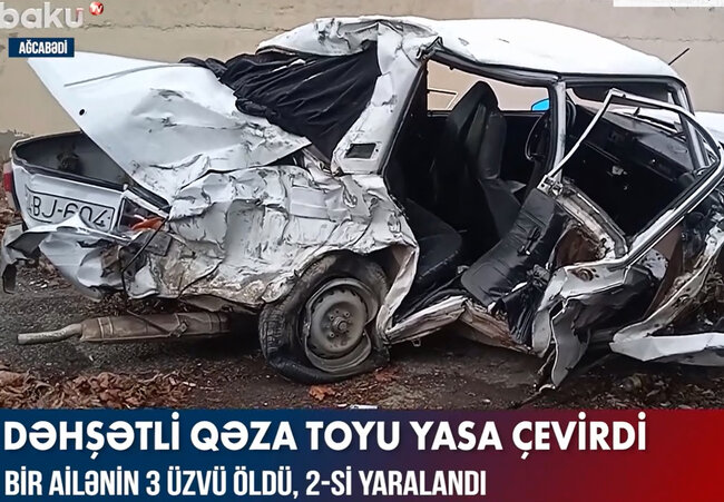 Dəhşətli qəza toyu yasa çevirdi - VİDEO