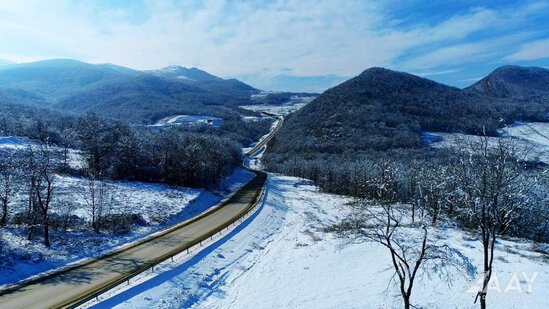 Qarlı "Zəfər Yolu"ndan görüntülər - FOTO/VİDEO