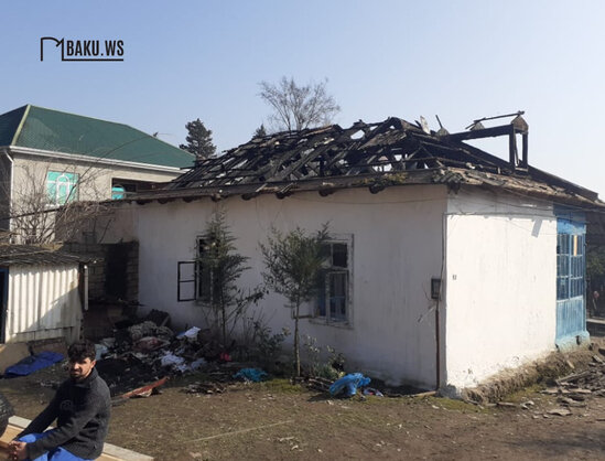 Azərbaycanda daha bir şəhid ailəsinin evi yanaraq kül oldu - FOTO/VİDEO
