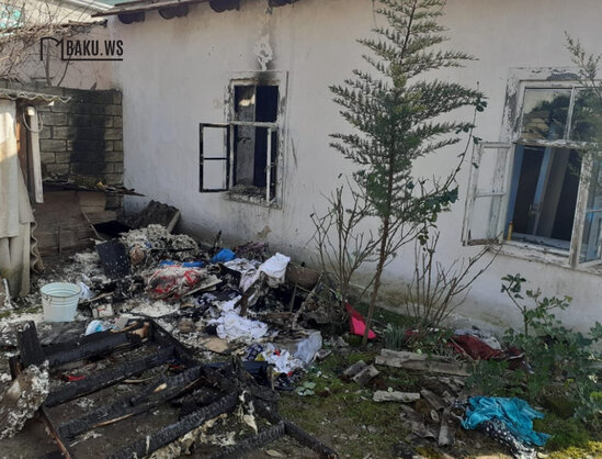 Azərbaycanda daha bir şəhid ailəsinin evi yanaraq kül oldu - FOTO/VİDEO