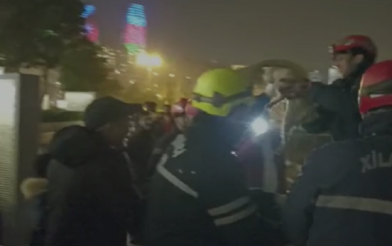 Bulvardakı pişik belə xilas edildi - Video