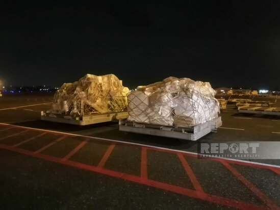 Azərbaycanın növbəti humanitar yardımları Türkiyəyə yola salınıb - FOTO