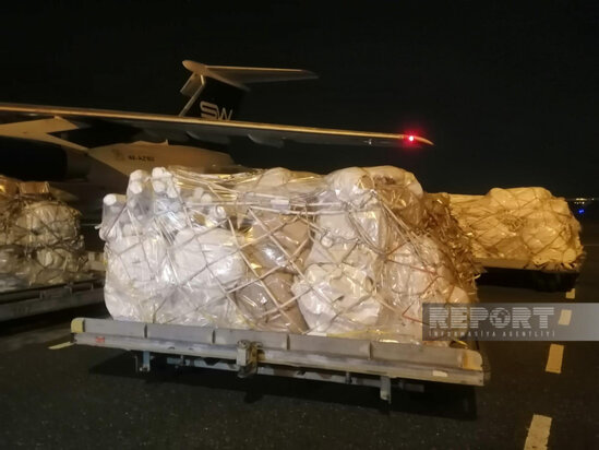 Azərbaycanın növbəti humanitar yardımları Türkiyəyə yola salınıb - FOTO