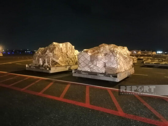 Azərbaycanın növbəti humanitar yardımları Türkiyəyə yola salınıb - FOTO