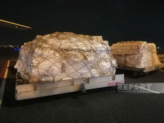 Azərbaycanın növbəti humanitar yardımları Türkiyəyə yola salınıb - FOTO