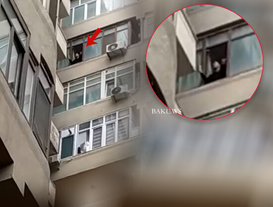 SON DƏQİQƏ! Bakıda kişi özünü binadan atmaq istəyir - VİDEO
