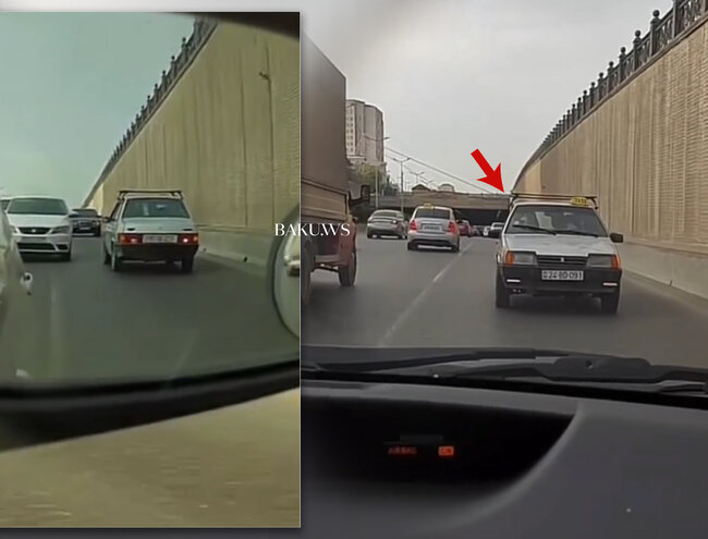 Yol polisindən daha bir sürücünün avtomobili arxa-arxaya sürməsinə REAKSİYA - YENİLƏNİB/VİDEO