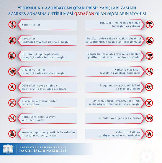 DİN-dən "Formula 1" yarışlarını izləyəcək şəxslərə XƏBƏRDARLIQ