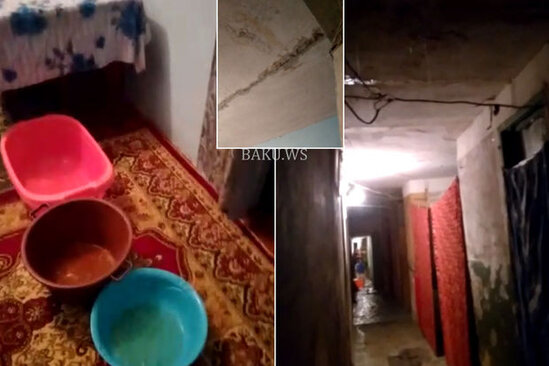 Azərbaycanda kollecin yataqxanasını su basdı, sakinlər çöldə qaldılar - VİDEO