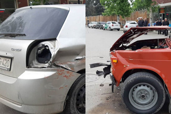 Gəncədə iki minik maşını toqquşdu