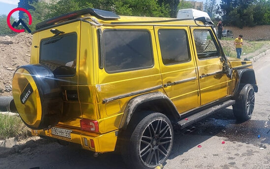 Lüks "Gelandewagen" Gəncədə qəzaya düşdü - FOTO