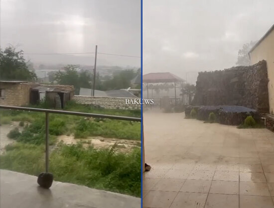 Şəmkirə leysan yağdı - VİDEO