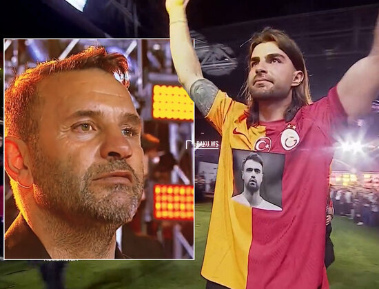 "Qalatasaray"ın çempionluq gecəsində duyğulu anlar - Ölən futbolçunu yad etdi, Okan Buruk ağladı - VİDEO