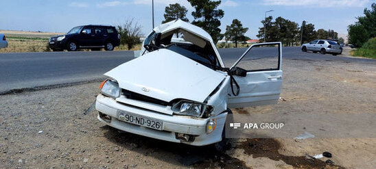 Azərbaycanda təlim maşınının iştirakı ilə qəza olub, ölən var - FOTO