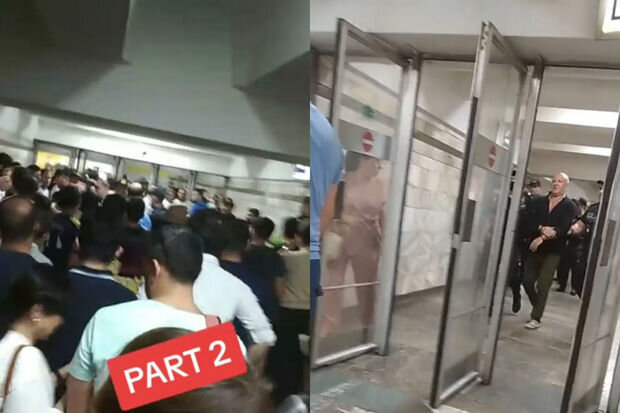 Metronun "Əhmədli" stansiyasında sərnişinlərlə polis arasında insident: Saxlanılanlar var - VİDEO