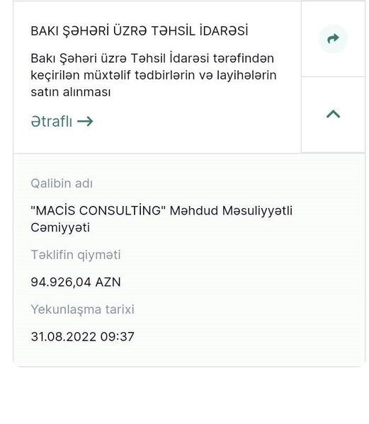 Bakı Təhsil İdarəsinin şübhəli tenderləri - Yüz minlər hara axıdılır?