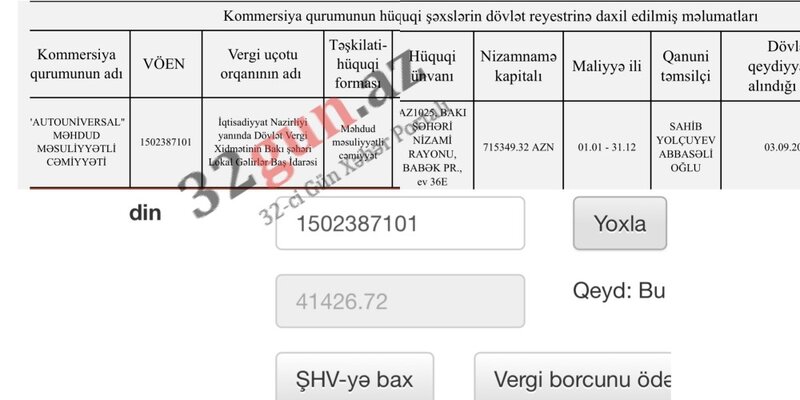 41 min AZN vergi borcu olan şirkəti Dövlət Məşğulluq Agentliyi qalib seçdi