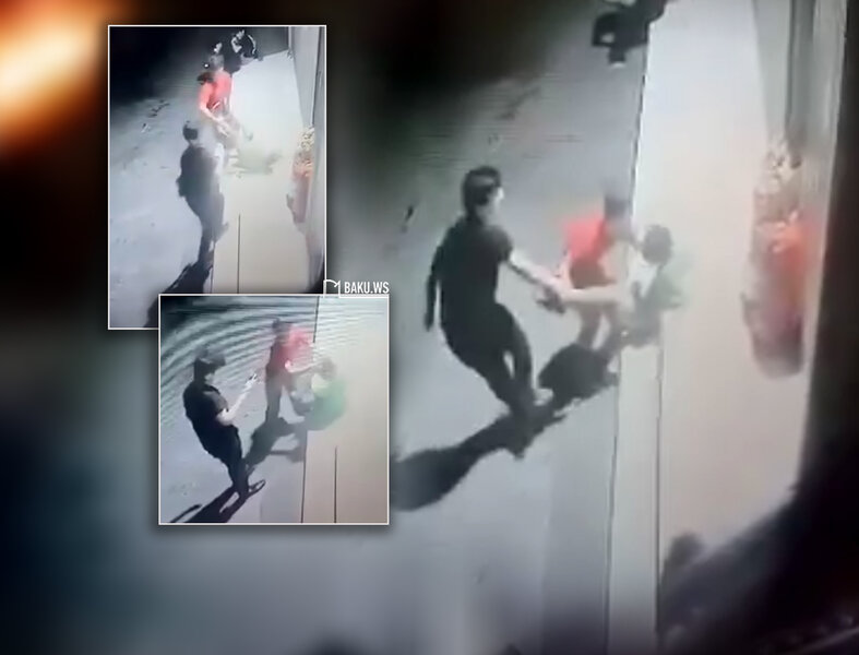 Bakıda iki şəxs küçədə uşağı döyüb videoya çəkdilər - VİDEO