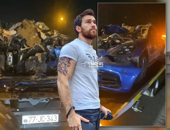 "Nikosayağı"nın qəza törətdiyi avtomobilin YENİ GÖRÜNTÜLƏRİ - VİDEO