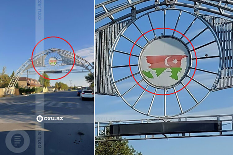 Zərdabda Azərbaycan bayrağına və xəritəsinə hörmətsizlik edilib - FOTO