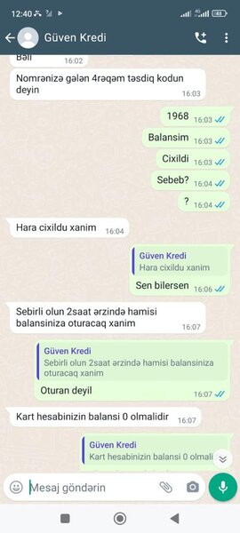 'Guvenkredittaz" müştəriləri aldadaraq kartlarından pul çəkir