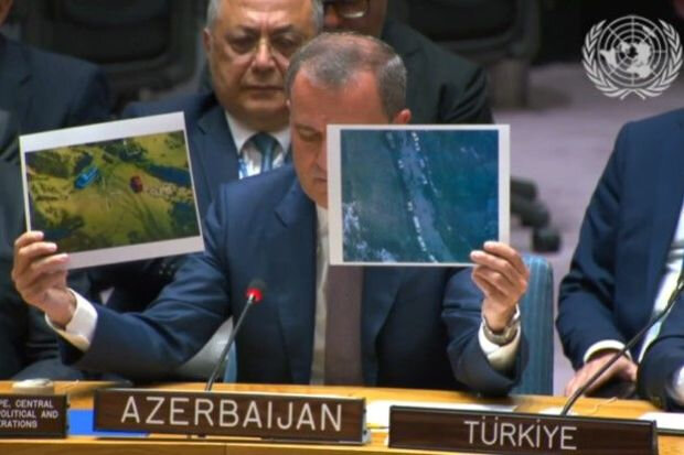 Nazir antiterror tədbirlərində dinc sakinlərin hədəfə alınmadığını BMT-də fotolarla sübut edib - VİDEO