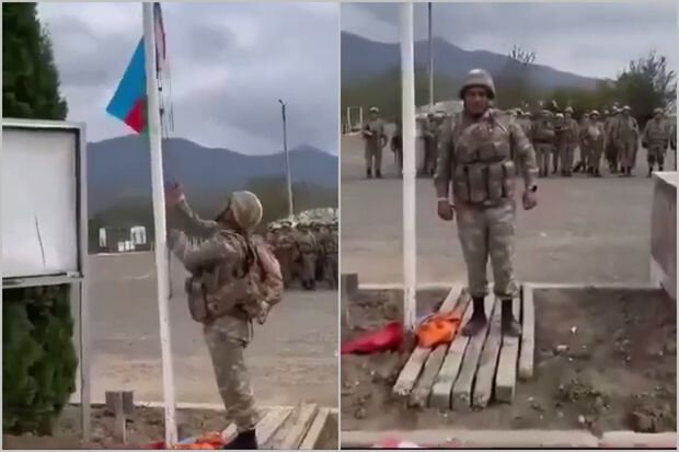 Ağdərədə Azərbaycan bayrağı dalğalanır - VİDEO
