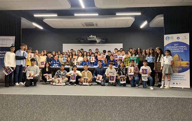 Şəhid övladlarının məşhur astronavtlarla görüşü keçirilib - Fotolar