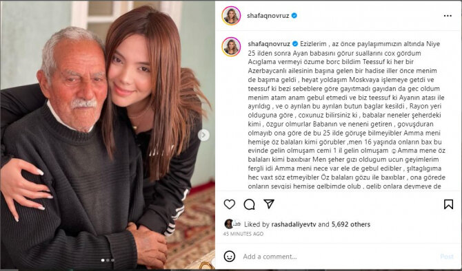 Ramiz Novruzun stilist nəvəsi 25 il sonra babası ilə görüşdü - FOTO