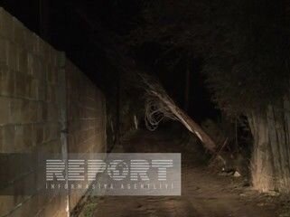 Güclü küləklə müşahidə olunan yağıntılı hava Goranboyda fəsadlar yaradıb - FOTO