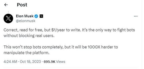 "X" yeni istifadəçilər üçün ödənişli olacaq: "Oxumaq pulsuzdur, lakin yazmaq üçün…" - FOTO