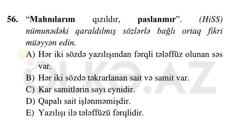 Abituriyentlər təəccüb içində: Müğənni Hissin mahnısının sözlərini imtahan sualına saldılar - FOTO