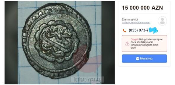Gəncə xanlığı dövründə buraxılmış gümüş pulu 15 milyona satan kimdir? - FOTO