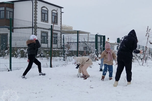 Ağalıda uşaqların qar sevinci - FOTO