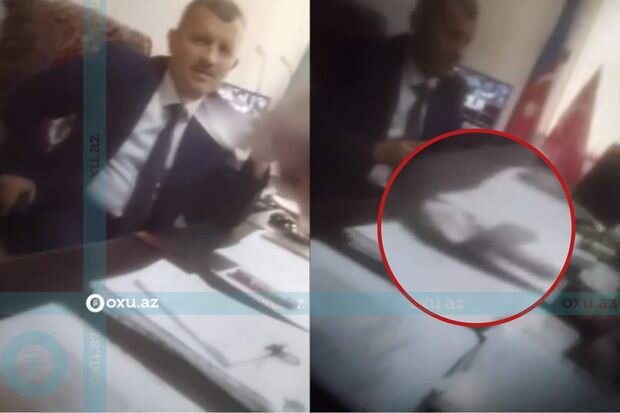 Azərbaycanda məktəb direktoru rüşvət alarkən görüntüləndi - İDDİA + VİDEO