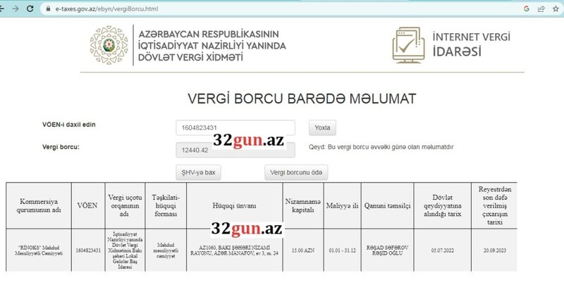 Kliniki Uroloji Xəstəxanaya vergi borcu olan şirkətdən 46 min manata iki paltaryuyan alınır