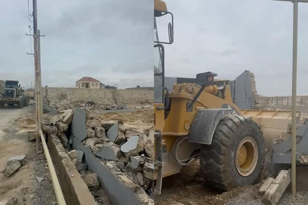 Bakıda qanunsuz tikili sökülüb - FOTO/VİDEO
