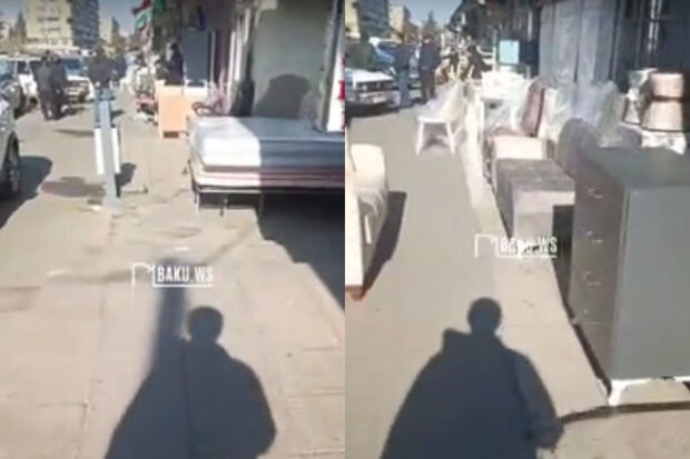 Bakıda səkilər mağaza sahibləri tərəfindən zəbt edilib - VİDEO